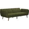 imageNovogratz Brittany 815quot Futon Sofa Bed and Couch Sleeper Ivory BoucleSage Green Corduroy