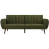 imageNovogratz Brittany 815quot Futon Sofa Bed and Couch Sleeper Ivory BoucleSage Green Corduroy