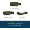 imageNovogratz Brittany 815quot Futon Sofa Bed and Couch Sleeper Ivory BoucleSage Green Corduroy