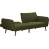 imageNovogratz Brittany 815quot Futon Sofa Bed and Couch Sleeper Ivory BoucleSage Green Corduroy