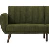 imageNovogratz Brittany 815quot Futon Sofa Bed and Couch Sleeper Ivory BoucleSage Green Corduroy