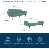 imageNovogratz Brittany 815quot Futon Sofa Bed and Couch Sleeper Ivory BoucleTeal