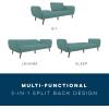 imageNovogratz Brittany 815quot Futon Sofa Bed and Couch Sleeper Ivory BoucleTeal