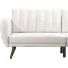 imageNovogratz Brittany 815quot Futon Sofa Bed and Couch Sleeper Ivory BoucleWhite Faux Leather