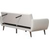 imageNovogratz Brittany 815quot Futon Sofa Bed and Couch Sleeper Ivory BoucleWhite Faux Leather