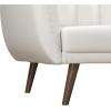 imageNovogratz Brittany 815quot Futon Sofa Bed and Couch Sleeper Ivory BoucleWhite Faux Leather