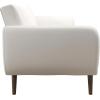 imageNovogratz Brittany 815quot Futon Sofa Bed and Couch Sleeper Ivory BoucleWhite Faux Leather