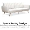 imageNovogratz Brittany 815quot Futon Sofa Bed and Couch Sleeper Ivory BoucleWhite Faux Leather
