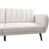 imageNovogratz Brittany 815quot Futon Sofa Bed and Couch Sleeper Ivory BoucleWhite Faux Leather