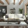 imageNovogratz Brittany 815quot Futon Sofa Bed and Couch Sleeper Ivory BoucleWhite Faux Leather
