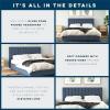 imageNovogratz Brittany Upholstered Bed Daybed Twin GrayBlue Linen