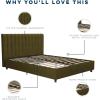 imageNovogratz Brittany Upholstered Bed Daybed Twin GrayGreen
