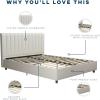imageNovogratz Brittany Upholstered Bed Daybed Twin GrayGrey