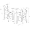 imageNovogratz Brooks 3Piece Wood Dining Set with Double Drop Leaf WhiteWhite