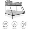 imageNovogratz Bushwick Metal Bunk Bed Kids Bedroom Furniture TwinFull Black