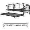 imageNovogratz Bushwick Metal Daybed ampamp Trundle Twin Size Frame Black