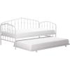 imageNovogratz Bushwick Metal Daybed ampamp Trundle Twin Size Frame Off White