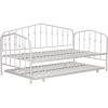 imageNovogratz Bushwick Metal Daybed ampamp Trundle Twin Size Frame Off White