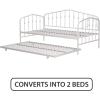 imageNovogratz Bushwick Metal Daybed ampamp Trundle Twin Size Frame Off White