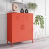 imageNovogratz Cache 2 Door Metal Locker Style Storage Accent Cabinet Orange