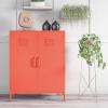 imageNovogratz Cache 2 Door Metal Locker Style Storage Accent Cabinet Orange