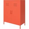 imageNovogratz Cache 2 Door Metal Locker Style Storage Accent Cabinet Orange