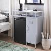 imageNovogratz Cache Metal LockerStyle Mini Refrigerator Organizer ParchmentPowder Blue