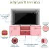 imageNovogratz Cache Metal LockerStyle TV Stand for TVs up to 65quot OrangeBashful Pink