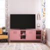 imageNovogratz Cache Metal LockerStyle TV Stand for TVs up to 65quot OrangeBashful Pink