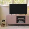 imageNovogratz Cache Metal LockerStyle TV Stand for TVs up to 65quot OrangeBashful Pink