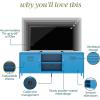 imageNovogratz Cache Metal LockerStyle TV Stand for TVs up to 65quot OrangeBright Blue