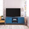 imageNovogratz Cache Metal LockerStyle TV Stand for TVs up to 65quot OrangeBright Blue