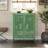 imageNovogratz Channing 2 Door Accent CabinetMesh Metal Locker Kelly GreenKelly Green