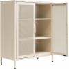 imageNovogratz Channing 2 Door Accent CabinetMesh Metal Locker Kelly GreenParchment