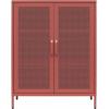 imageNovogratz Channing 2 Door Accent CabinetMesh Metal Locker Kelly GreenTerracotta