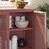 imageNovogratz Channing 2 Door Accent CabinetMesh Metal Locker Kelly GreenTerracotta