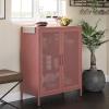 imageNovogratz Channing 2 Door Accent CabinetMesh Metal Locker Kelly GreenTerracotta