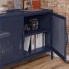 imageNovogratz Channing 2 Door Storage CabinetMesh Metal Locker NavyNavy