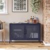 imageNovogratz Channing 2 Door Storage CabinetMesh Metal Locker NavyNavy