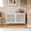 imageNovogratz Channing 2 Door Storage CabinetMesh Metal Locker NavyParchment