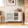 imageNovogratz Channing 2 Door Storage CabinetMesh Metal Locker NavyParchment