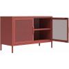 imageNovogratz Channing 2 Door Storage CabinetMesh Metal Locker NavyTerracotta