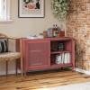 imageNovogratz Channing 2 Door Storage CabinetMesh Metal Locker NavyTerracotta