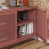 imageNovogratz Channing 2 Door Storage CabinetMesh Metal Locker NavyTerracotta