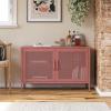 imageNovogratz Channing 2 Door Storage CabinetMesh Metal Locker NavyTerracotta