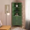 imageNovogratz Channing Corner Storage Cabinet with 2 Doors Navy BlueKelly Green