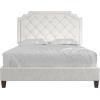 imageNovogratz Eloise Upholstered Platform Bed Frame with Tall 56quot Button Tufted Headboard Queen Navy Blue ChenilleIvory