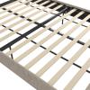 imageNovogratz Eloise Upholstered Platform Bed Frame with Tall 56quot Button Tufted Headboard Queen Navy Blue ChenilleIvory