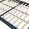 imageNovogratz Eloise Upholstered Platform Bed Frame with Tall 56quot Button Tufted Headboard Queen Navy Blue ChenilleNavy