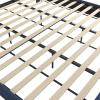 imageNovogratz Eloise Upholstered Platform Bed Frame with Tall 56quot Button Tufted Headboard Queen Navy Blue ChenilleNavy